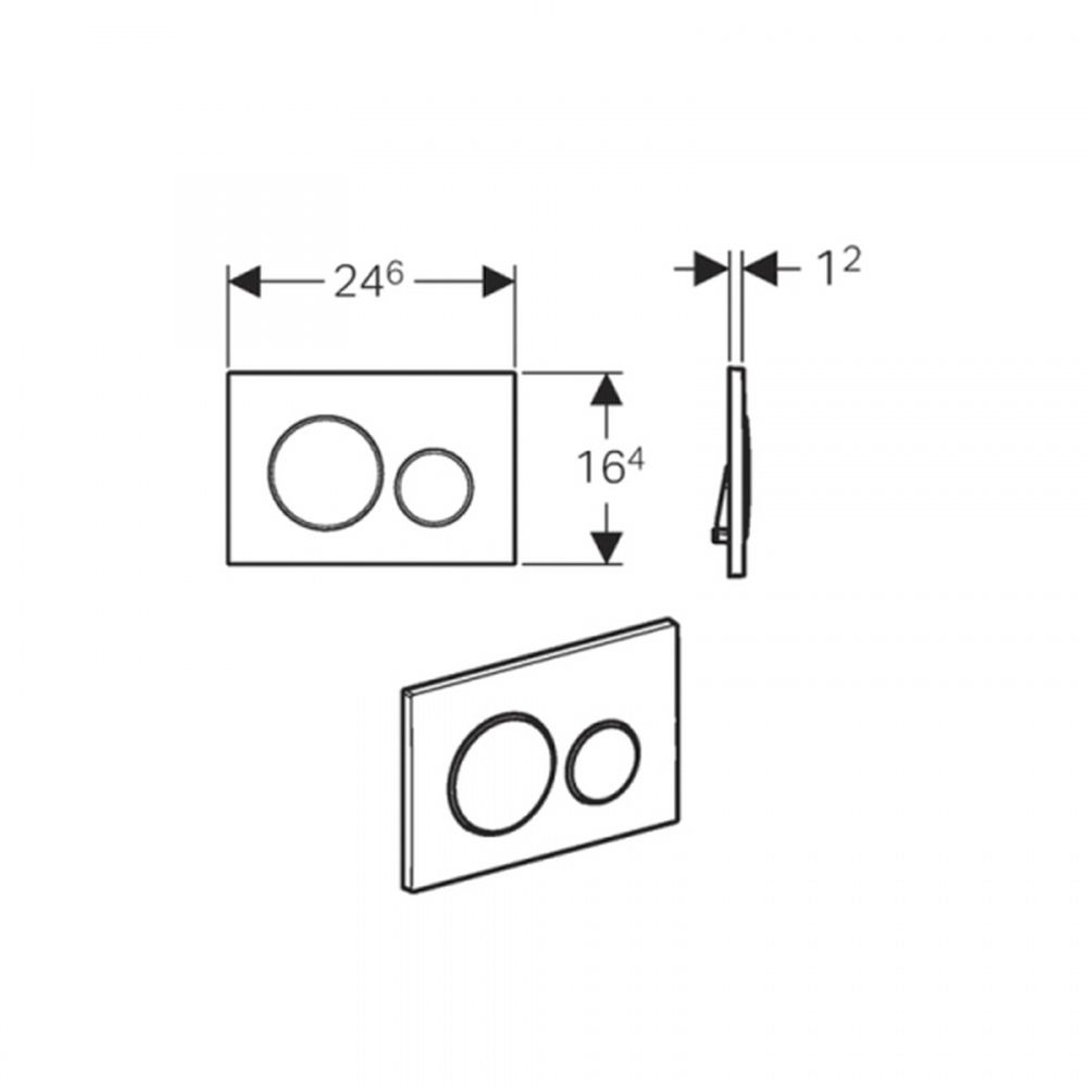 Set vas wc rimless suspendat negru mat Fluminia cu rezervor incastrat, modul DuoFresh si clapeta neagra Geberit [4]
