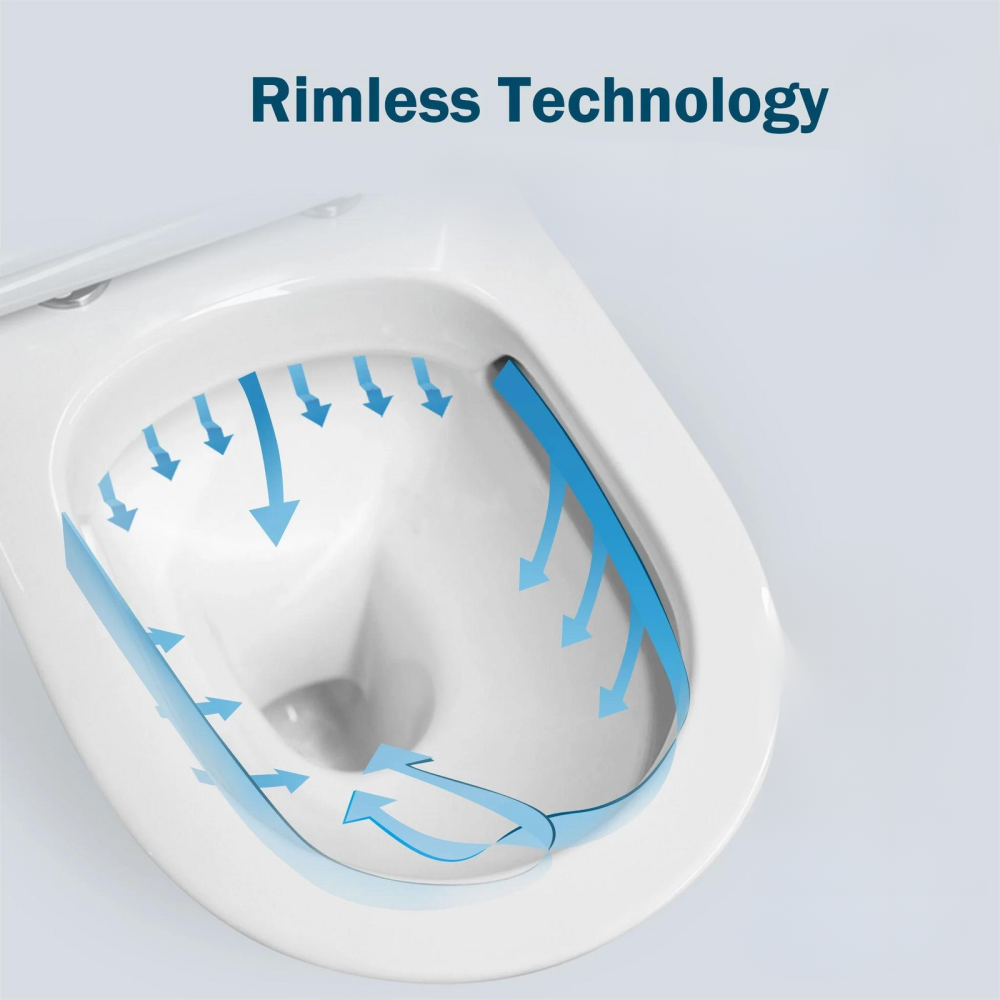 Set vas wc rimless suspendat, dreptunghiular, capac softclose inclus, alb lucios, Foglia Safari [7]