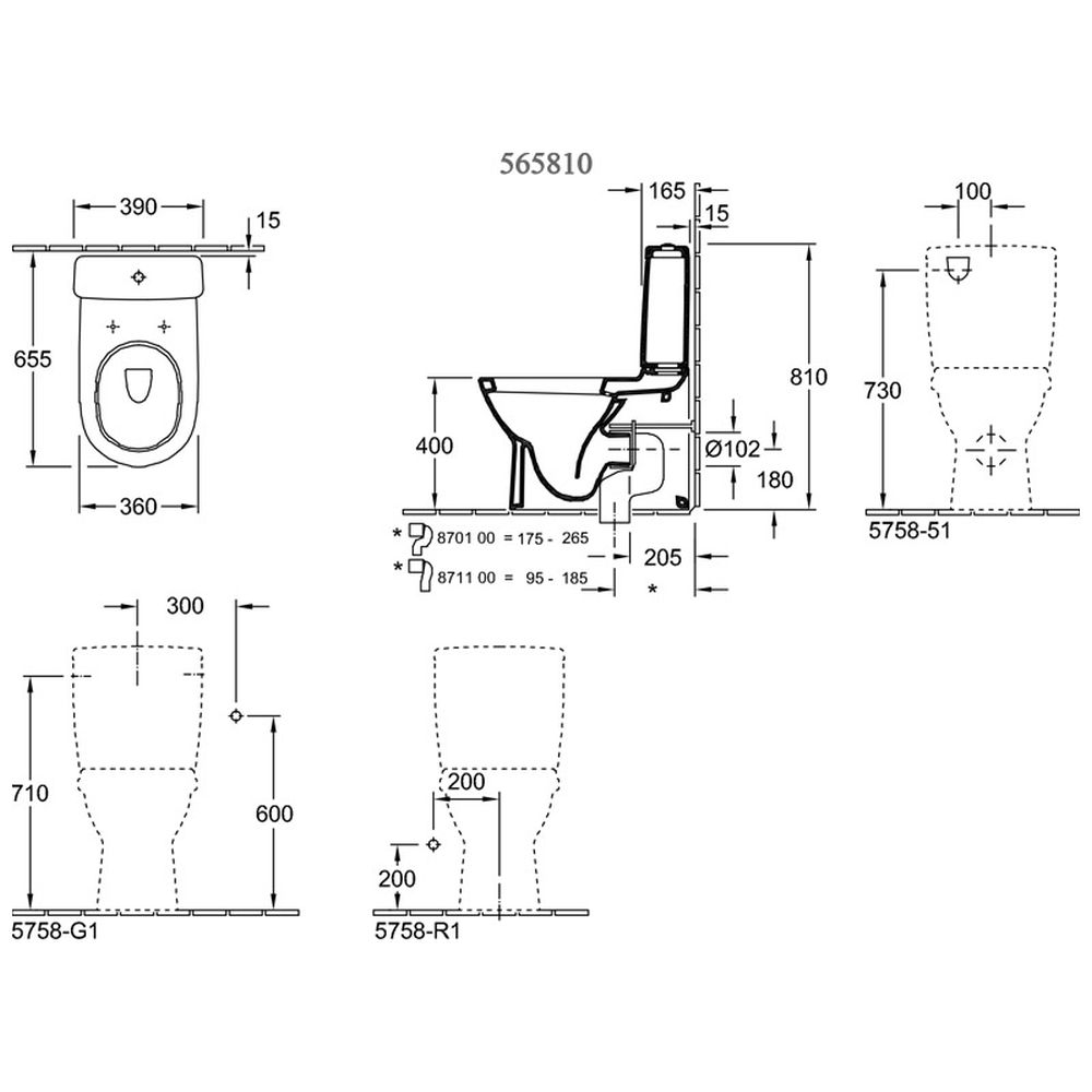 Set vas wc stativ back-to-wall cu rezervor si capac soft close Villeroy&Boch,O.Novo [2]