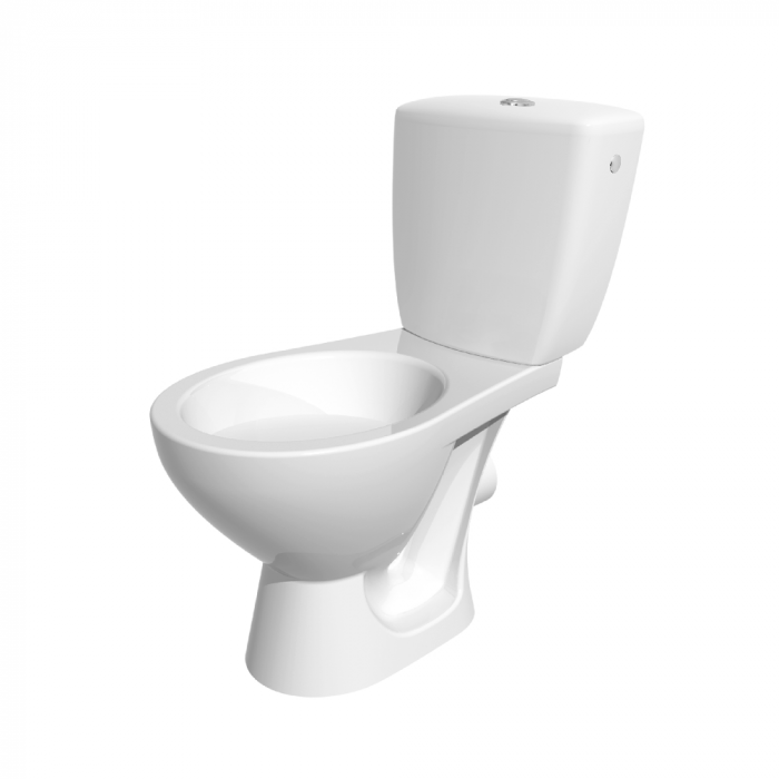 Set vas WC stativ cu rezervor si capac, evacuare orizontala, Cersanit Mito Compact Kascada [2]