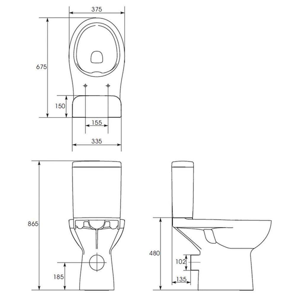 Set vas wc stativ pentru persoane cu dizabilitati alb, cu rezervor inclus Cersanit, Etiuda [2]