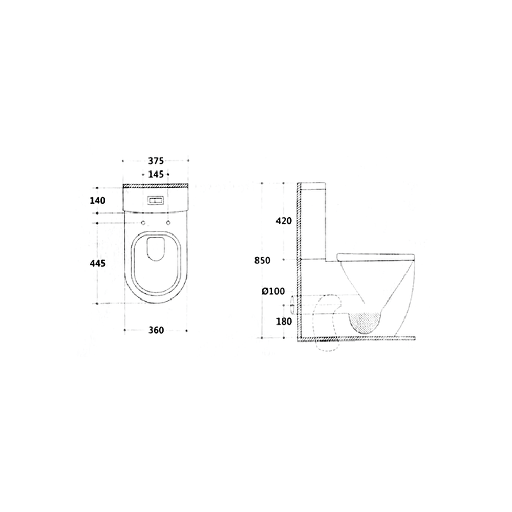 Set vas wc stativ rimless Fluminia Minerva cu rezervor si capac soft close inclus, alb lucios [7]