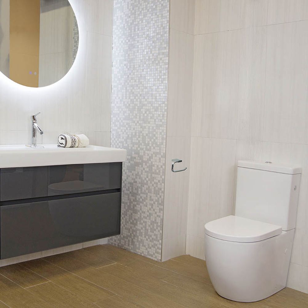 Set vas wc stativ rimless Fluminia Minerva cu rezervor si capac soft close inclus, alb lucios [4]