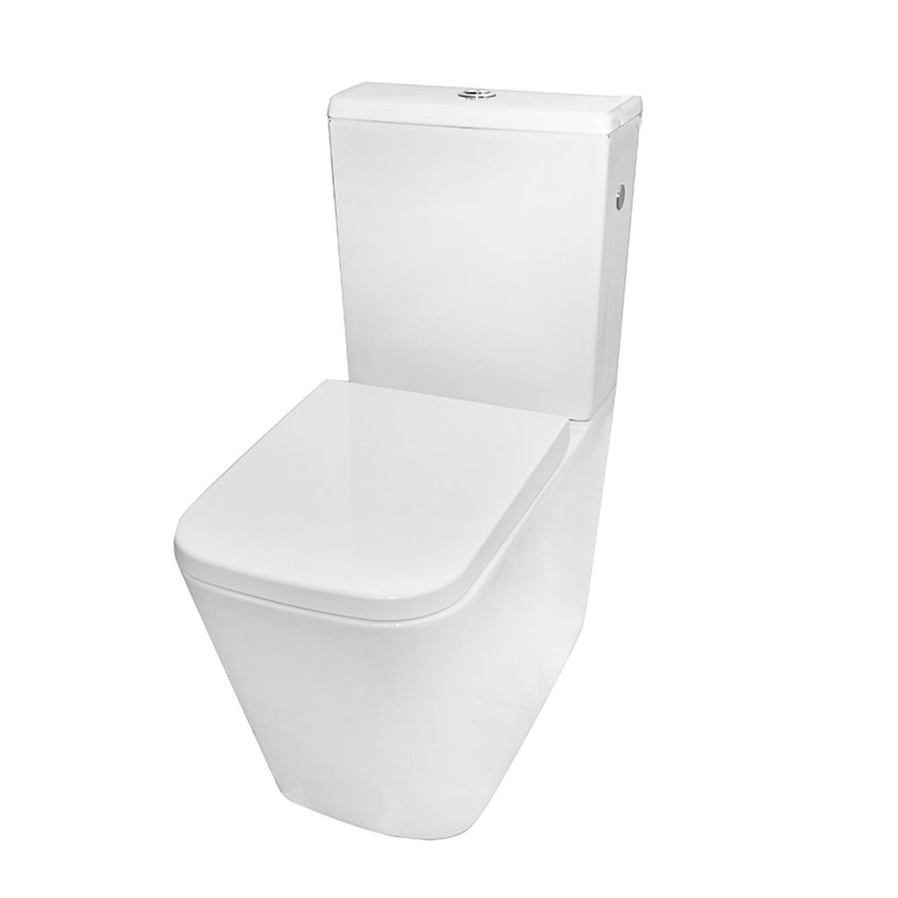 Set vas wc stativ rimless Fluminia Paris cu rezervor si capac soft close inclus, alb lucios [2]