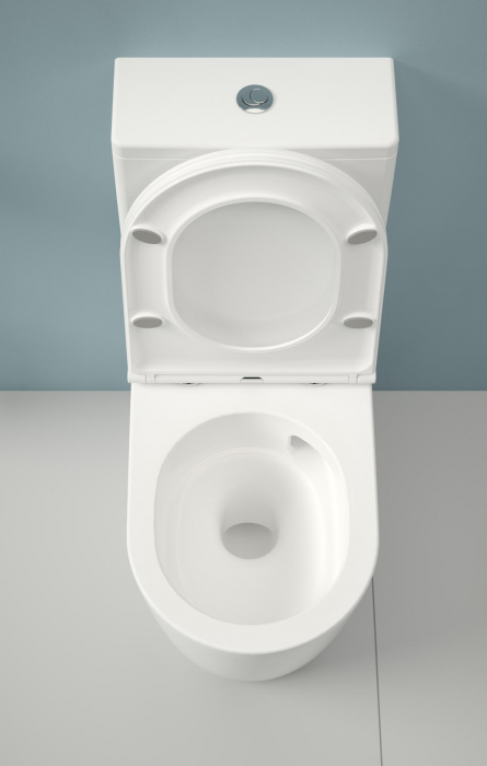 Set WC monobloc cu rezervor și capac softclose, Vortex, alb Kielle Oudee [2]