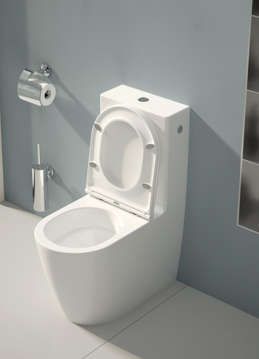Set WC monobloc cu rezervor și capac softclose, Vortex, alb Kielle Oudee [3]