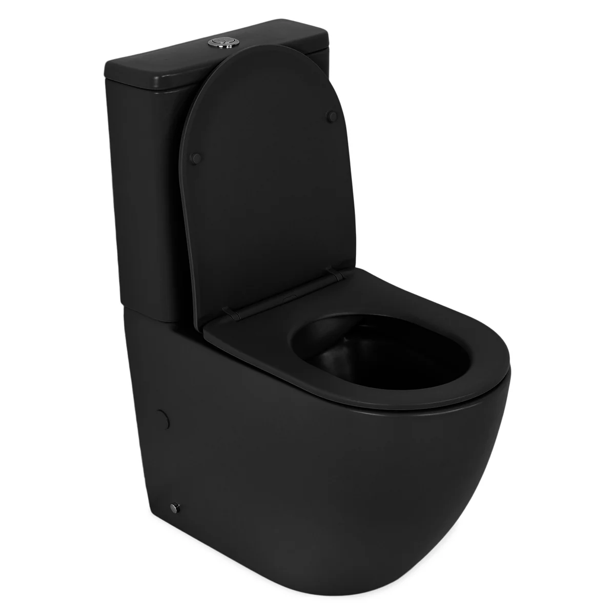 Set vas wc stativ rimless negru mat Foglia Oslo cu rezervor si capac soft close inclus [5]