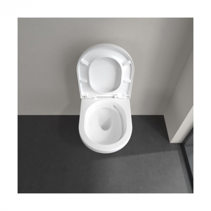 Set vas WC suspendat alb alpin cu capac soft close, Direct Flush & Twist Flush, Villeroy & Boch Architectura [5]