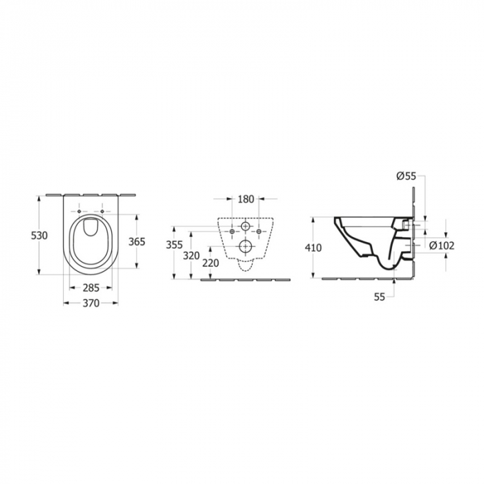 Set vas WC suspendat alb alpin cu capac soft close si quick release, Villeroy & Boch Architectura [4]