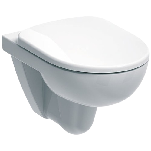 Set vas wc suspendat alb, ceramica sanitara, cu capac din duroplast, soft close, Geberit Selnova