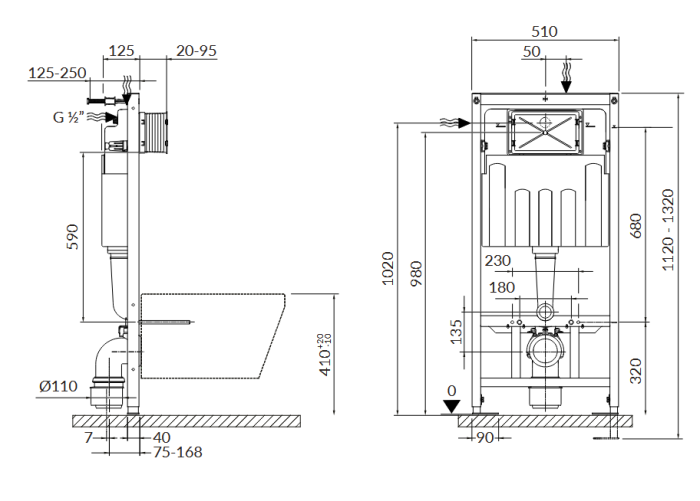 Set vas wc suspendat City Clean On, alb, cu capac soft close, rezervor incastrat si clapeta crom lucios, Cersanit Opti [2]