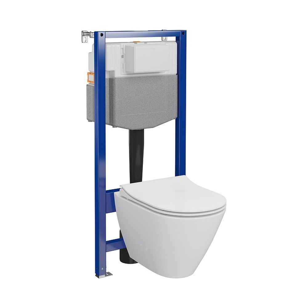 Set vas wc suspendat City Oval CleanOn cu capac soft close si rezervor incastrat C14 Aqua 50 [3]