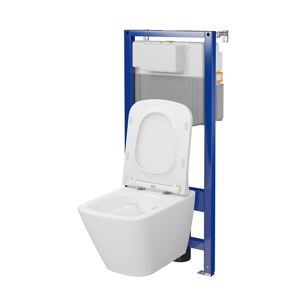 Set vas wc suspendat City Square CleanOn cu capac soft close si rezervor incastrat C16 Aqua 50 [3]