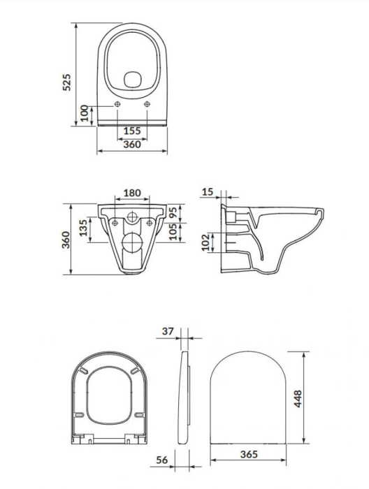 Set vas wc suspendat CleanOn Zip cu capac soft close, rezervor incastrat si clapeta crom lucios [8]