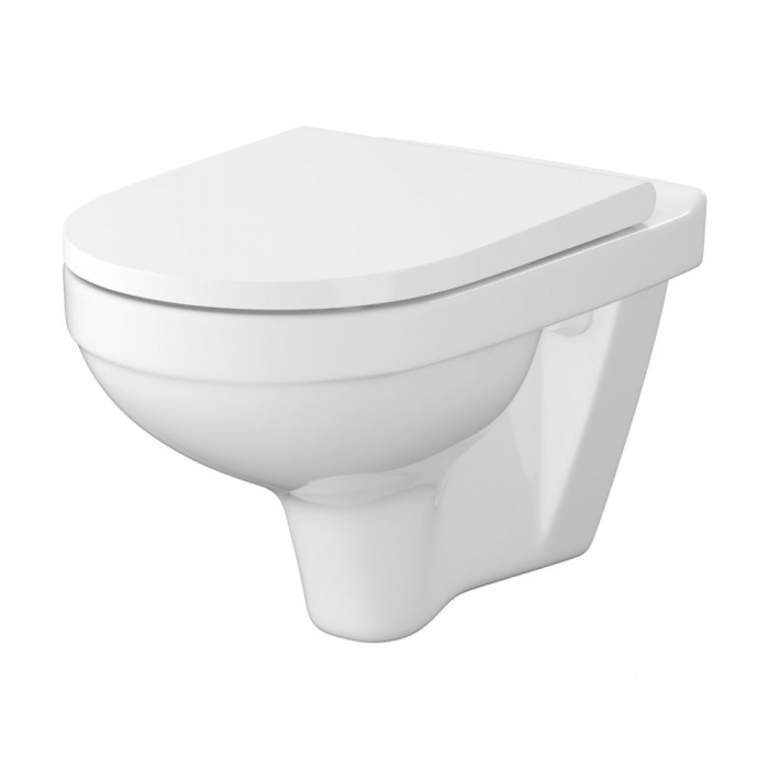 Set vas wc suspendat CleanOn Zip cu capac soft close, rezervor incastrat si clapeta crom lucios butoane rotunde [3]