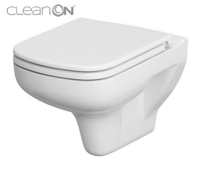 Set vas wc suspendat Colour CleanOn cu capac soft close, rezervor incastrat si clapeta crom lucios Opti [3]