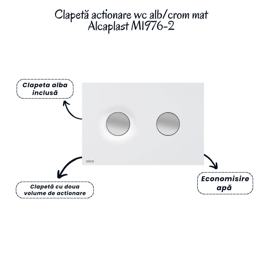 Set vas wc suspendat cu capac Fluminia Paris, rezervor si clapeta alb/crom mat Alcaplast M1976-2 [5]