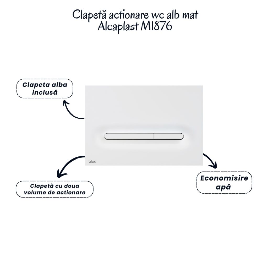 Set vas wc suspendat cu capac Fluminia Paris, rezervor si clapeta alb mat Alcaplast M1876 [5]