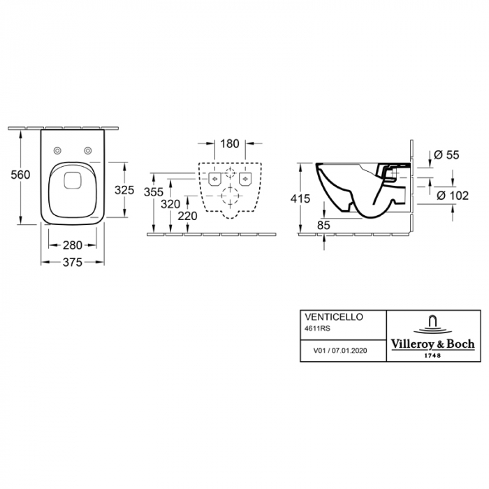 Set vas wc suspendat, cu capac soft close, alb alpin, Villeroy & Boch, Venticello [7]