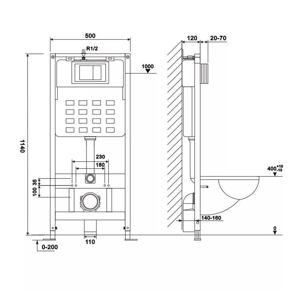Set vas wc suspendat cu capac, rezervor incastrat si clapeta alba Roya [7]