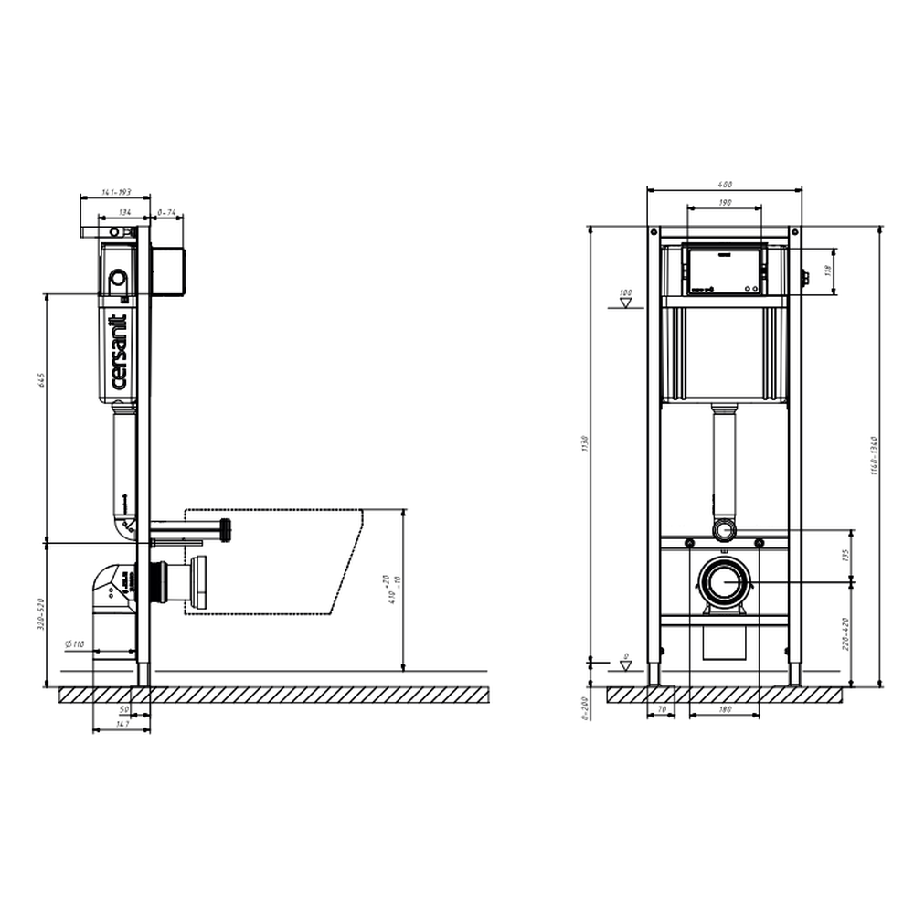 Set vas wc suspendat Delfi cu capac soft close, rezervor incastrat System 01 si clapeta crom lucios [2]