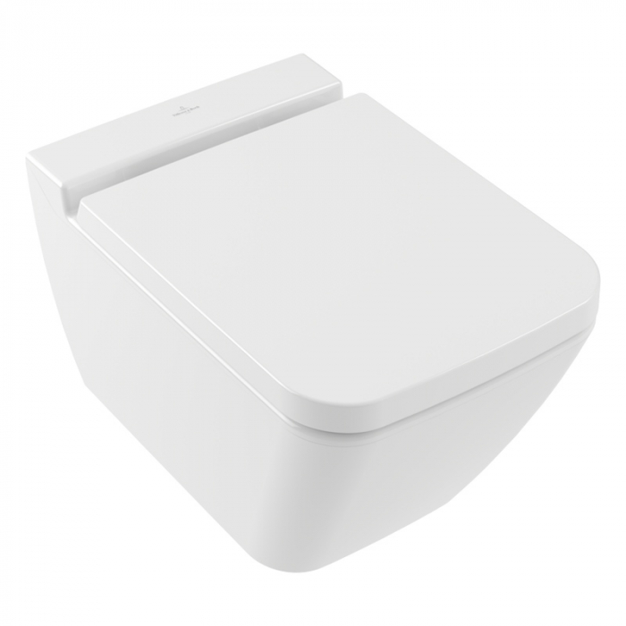 Set vas wc suspendat dreptunghiular, alb lucios, capac soft close si quick release, Villeroy & Boch Finion [1]