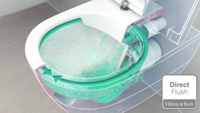 Set vas wc suspendat dreptunghiular, alb lucios, directFlush, CeramicPlus, Villeroy & Boch Finion [5]