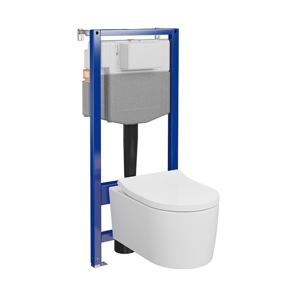 Set vas wc suspendat Inverto StreamOn cu capac soft close si rezervor incastrat C33 Aqua 50 pneumatic [3]