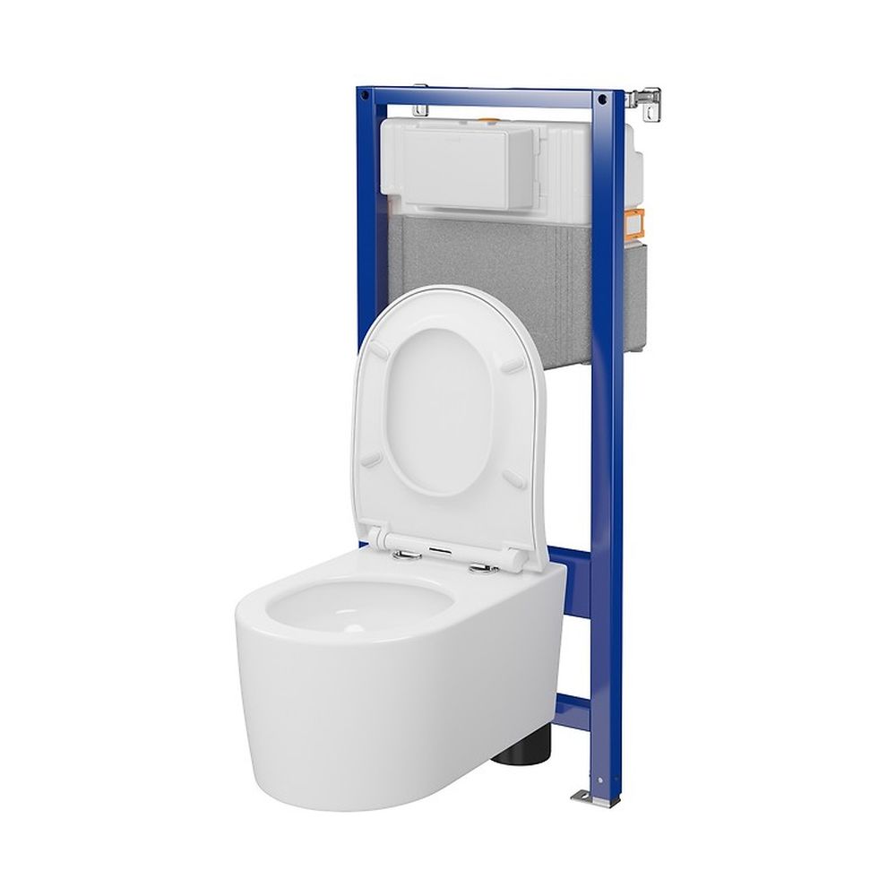 Set vas wc suspendat Inverto StreamOn cu capac soft close si rezervor incastrat C33 Aqua 50 pneumatic [2]