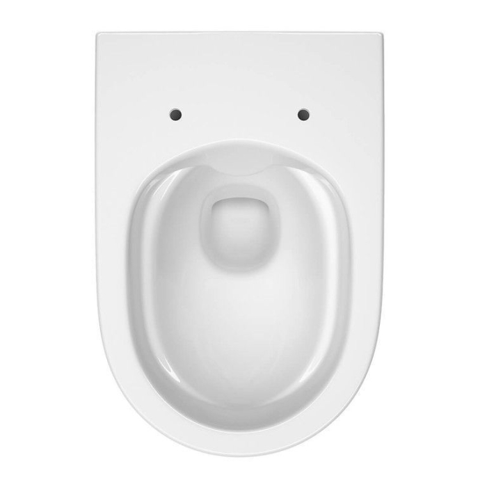 Set vas wc suspendat Larga Oval CleanOn cu capac soft close, rezervor incastrat si clapeta pneumatica negru mat [4]