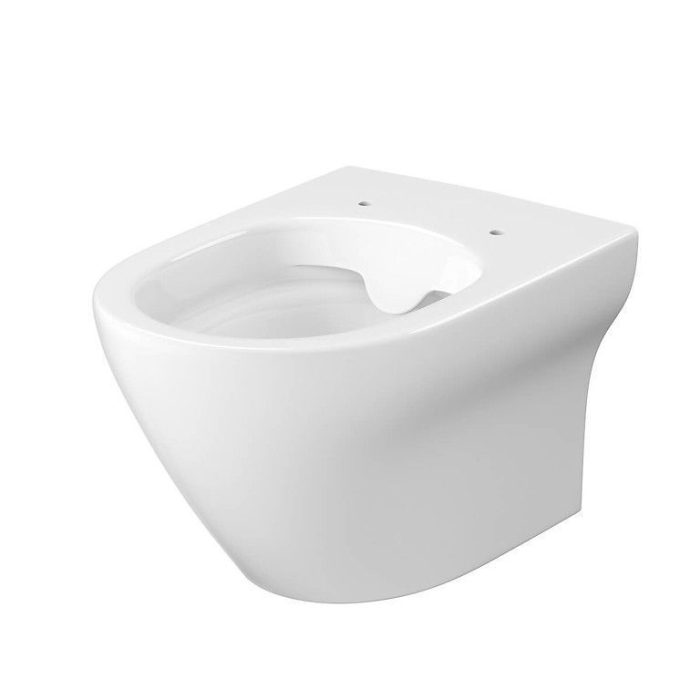 Set vas wc suspendat Larga Oval CleanOn cu capac soft close, rezervor incastrat si clapeta pneumatica negru mat [3]