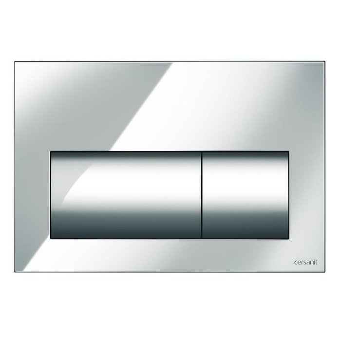 Set vas wc suspendat Larga Square CleanOn cu capac soft close, rezervor incastrat si clapeta crom lucios [3]