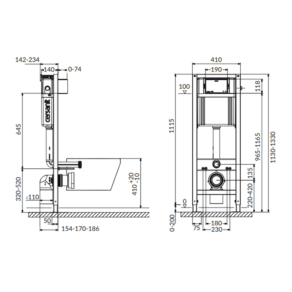 Set vas wc suspendat Larga Square CleanOn cu capac soft close, rezervor incastrat si clapeta crom lucios [9]