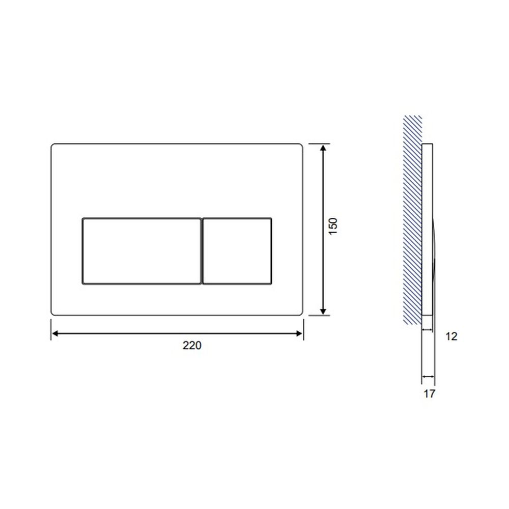 Set vas wc suspendat Larga Square CleanOn cu capac soft close, rezervor incastrat si clapeta crom lucios [10]