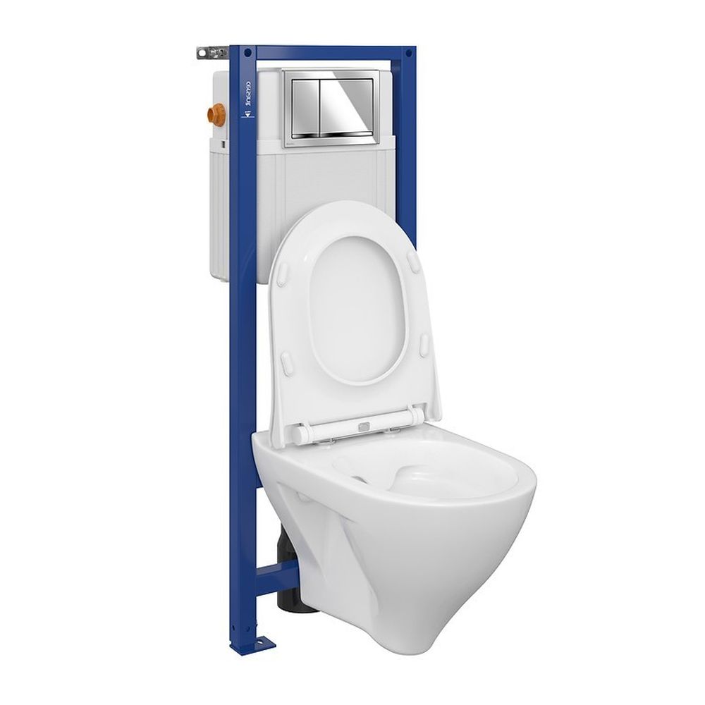 Set vas wc suspendat Mille Plus cu capac soft close, rezervor incastrat Aqua 02 si clapeta crom lucios [2]