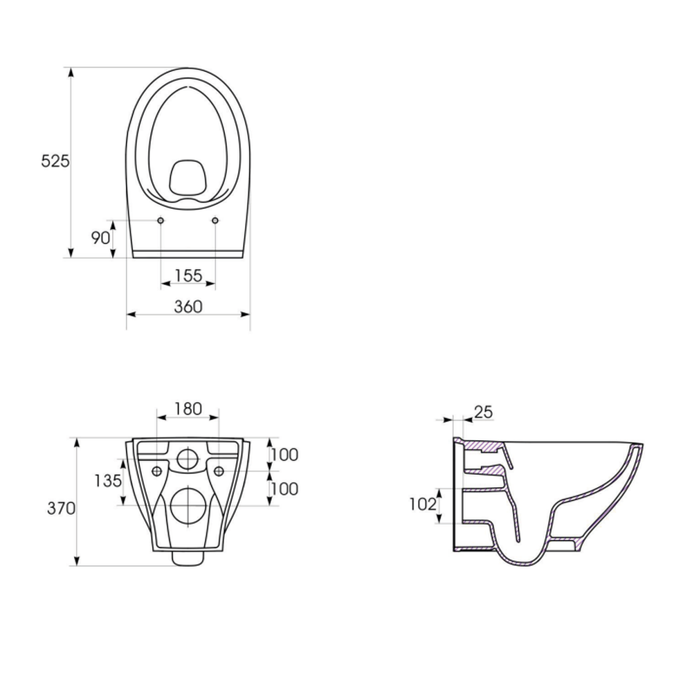 Set vas wc suspendat Moduo CleanOn cu capac soft close, rezervor incastrat si clapeta crom lucios [3]