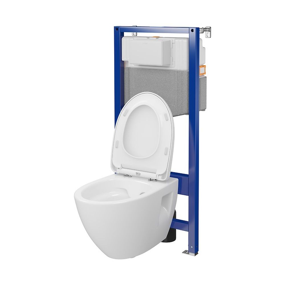 Set vas wc suspendat Moduo Plus CleanOn cu capac soft close si rezervor incastrat C35 Aqua 50 [2]