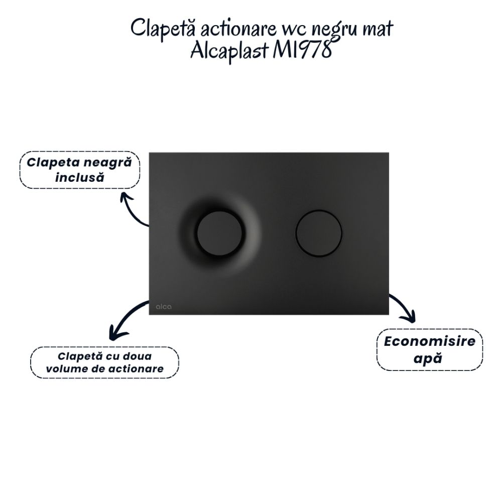 Set vas wc suspendat negru cu capac Fluminia Paris, rezervor si clapeta negru mat Alcaplast M1978 [5]