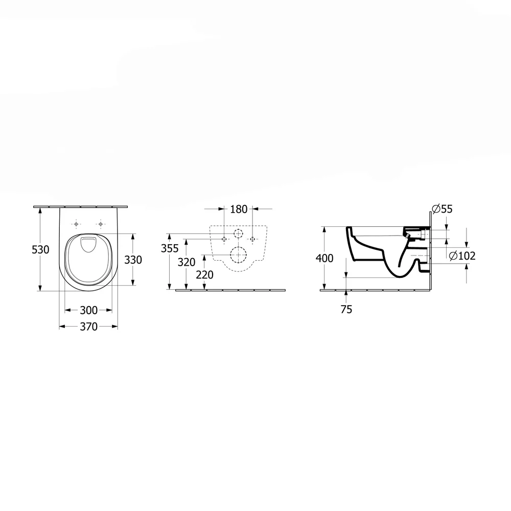 Set vas wc suspendat rimless, negru ,capac softclose, Villeroy&Boch Skyla Combi-Pack [5]