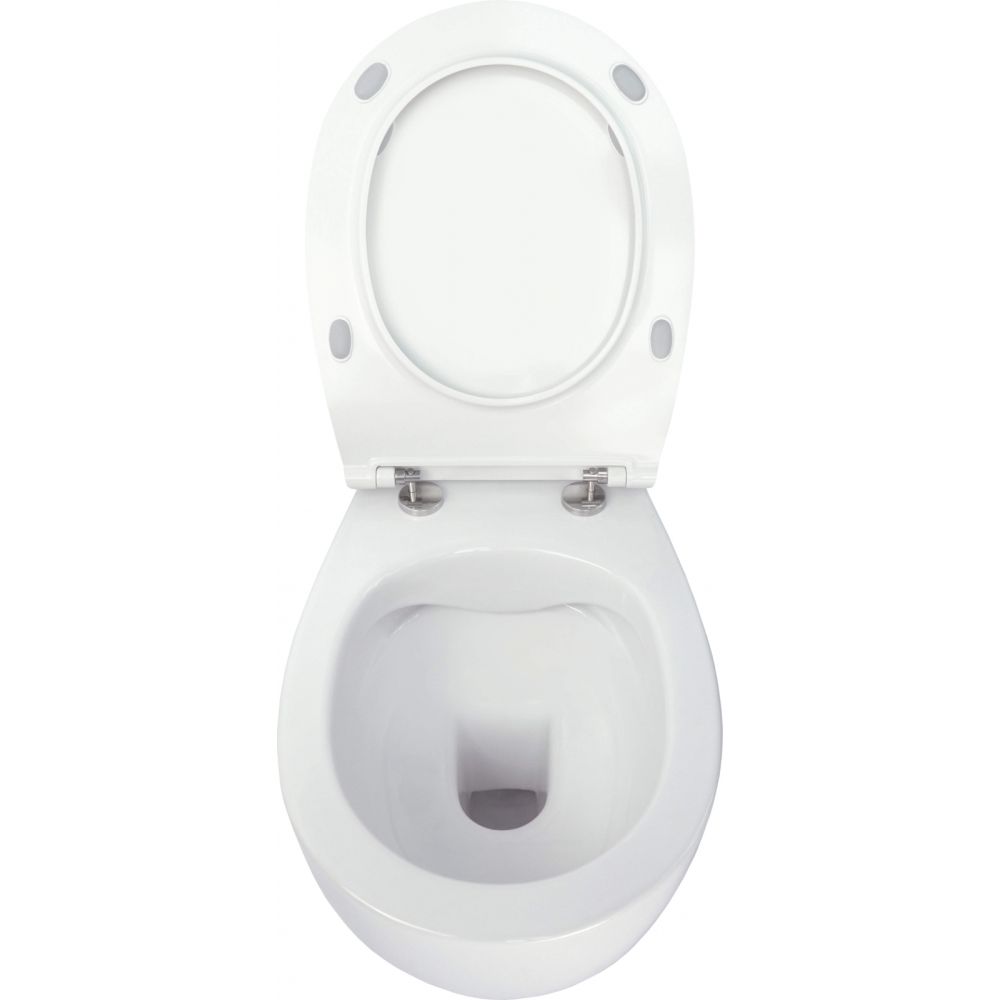 Set vas wc suspendat rimless alb cu capac slim inclus Deante, Silia [3]