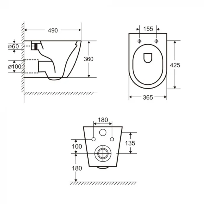 Set vas wc suspendat vortex cu capac soft close Oslo Foglia si rezervor incastrat Grohe Solido 3 in 1 cu clapeta neagra mata Even [5]
