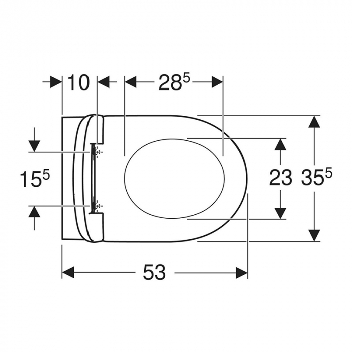 Set vas WC suspendat rimless alb cu capac soft close si quick release, Geberit Selnova [5]