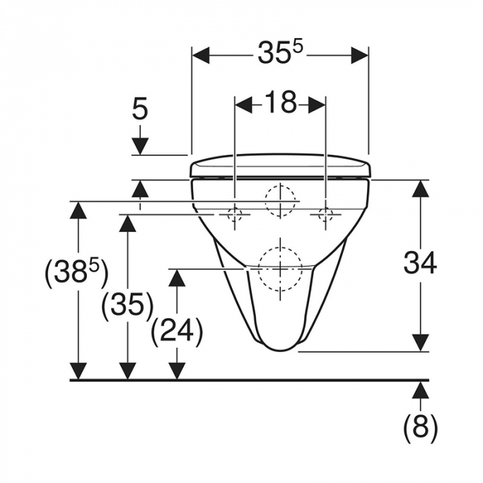 Set vas WC suspendat rimless alb, cu spalare verticala si capac soft close din duroplast, Geberit Selnova Square [4]