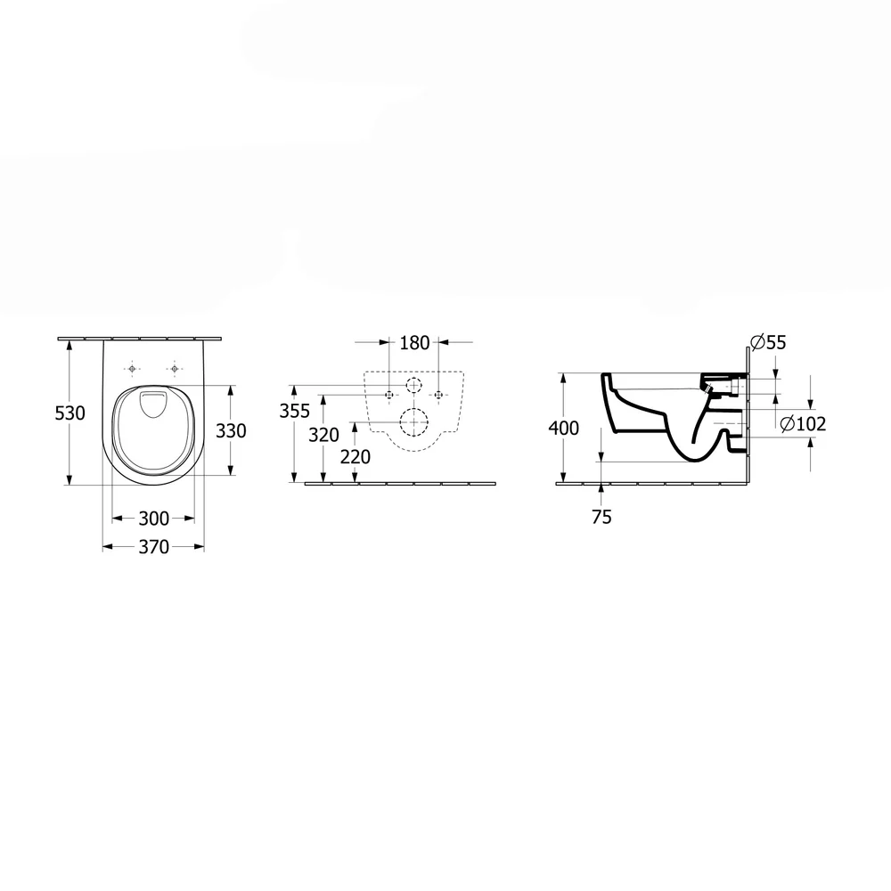 Set vas wc suspendat rimless, alb stone, capac softclose, Villeroy&Boch Skyla Combi-Pack [6]