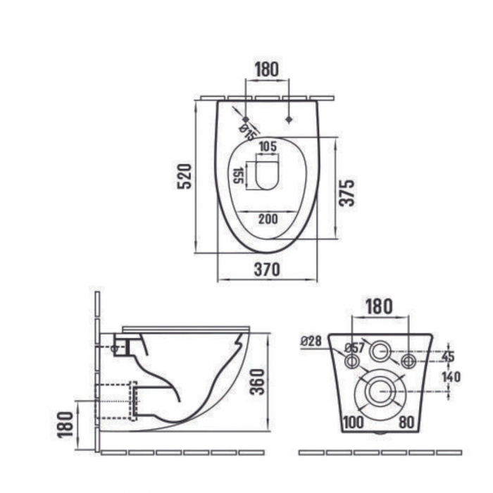 Set vas wc suspendat rimless cu capac soft close Alice si rezervor wc incastrat Grohe Rapid SL [8]