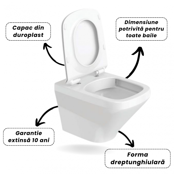 Set vas wc suspendat rimless cu capac soft close Bristol si rezervor wc incastrat Grohe Rapid SL [5]