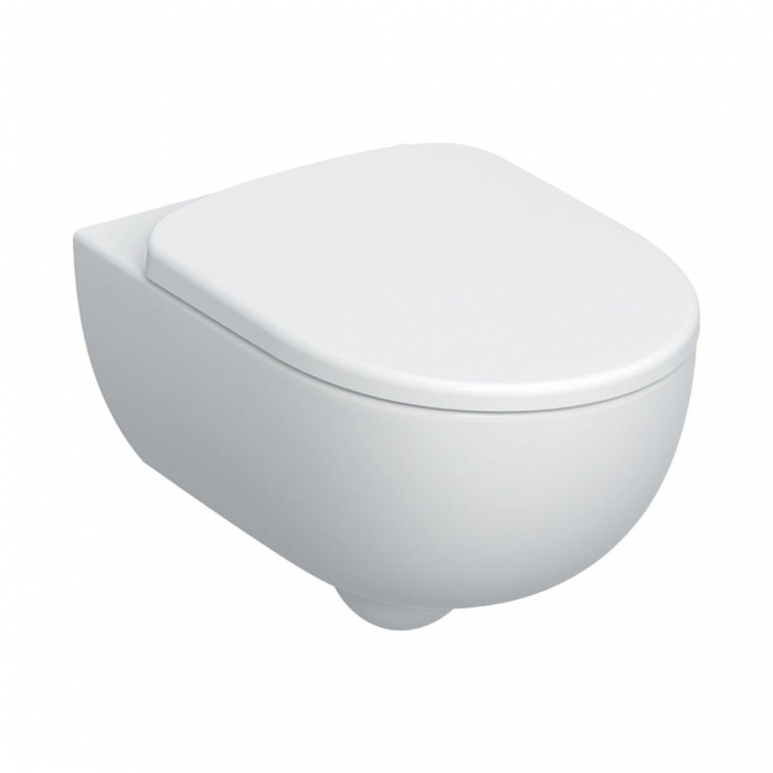 Set vas wc suspendat rimless cu capac soft close din duroplast, alb, Geberit Selnova Premium