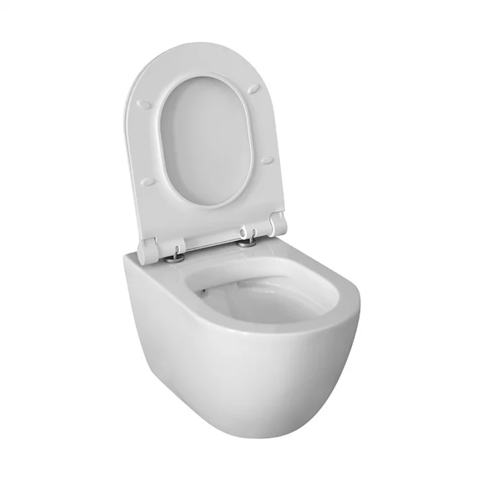 Set vas wc suspendat rimless cu capac soft close Fluminia, Minerva si set rezervor wc incastrat Grohe Rapid SL cu set fixare si clapeta crom Skate Cosmopolitan Grohe [4]