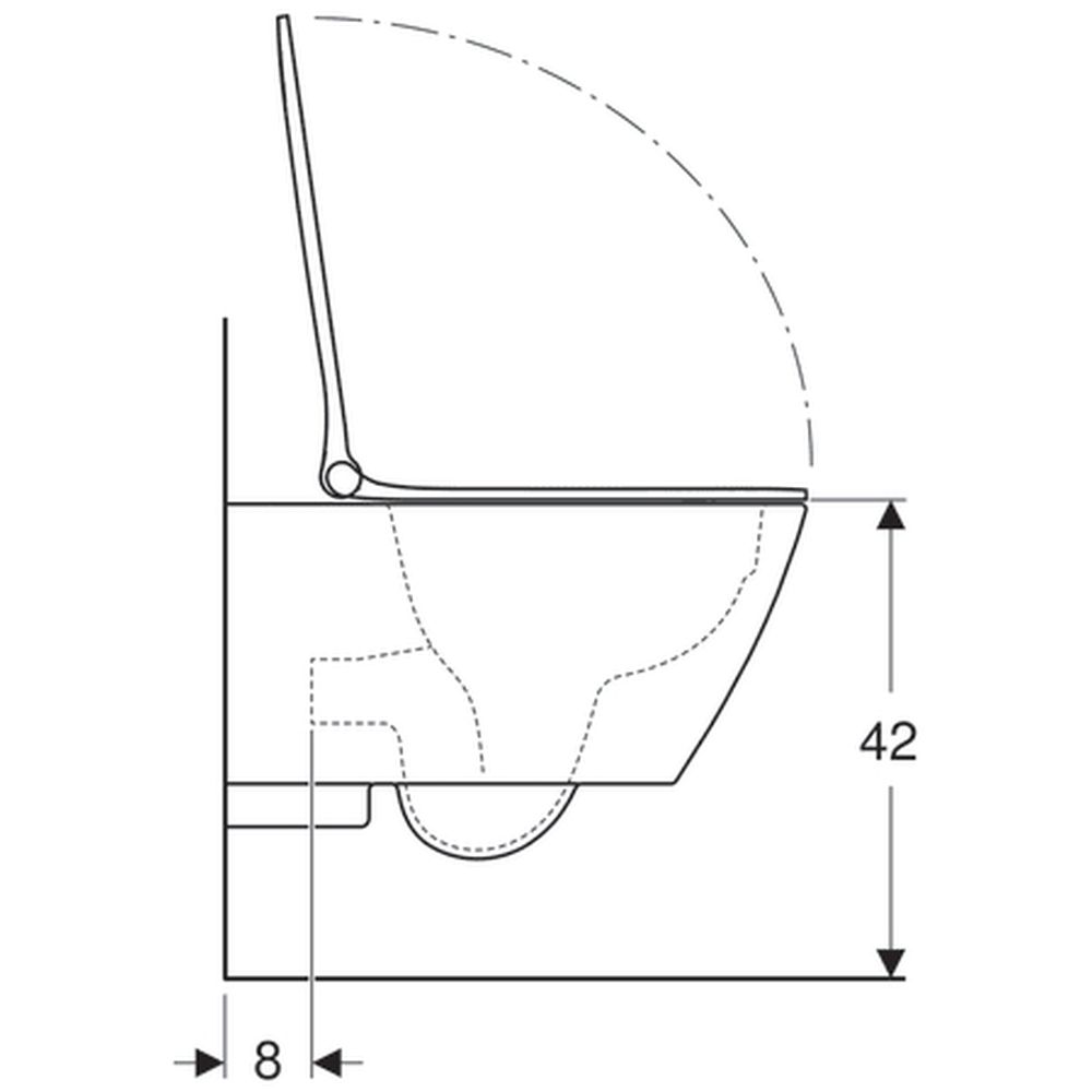 Set vas wc suspendat rimless cu capac soft close Geberit Smyle Square, rezervor incastrat si clapeta alba [7]