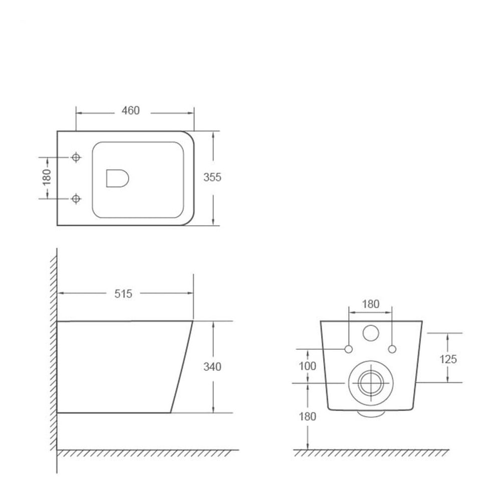 Set vas wc suspendat rimless cu capac soft close Safari, rezervor wc incastrat si clapeta crom lucios Cersanit Opti B2 [4]